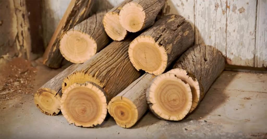 cut sandalwood logs