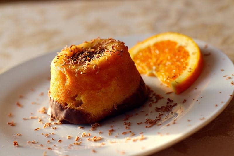 Orange vanilla dessert on a plate
